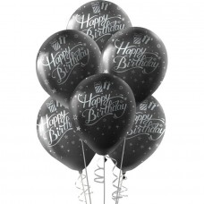 Siyah Happy Birthday Balon